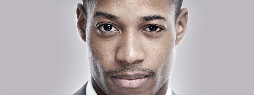 African American handsome man. Face close-up.