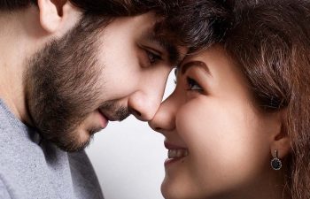 Man and Woman Rubbing Noses New York NY